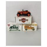 3 Die-Cast Banks, NIB, Harley-Davidson, Conoco