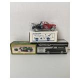 3 Die-Cast Banks, NIB, Amoco, John Deere,