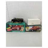 3 Die-Cast Banks, NIB, Shell, Coca-Cola, Tractor