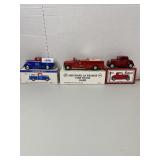 3 Die Cast Banks,2 Eastwood, Penny Fire Dept.