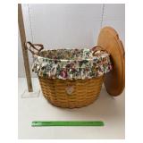 Longaberger Basket,1998, liners, plastic & Cloth,