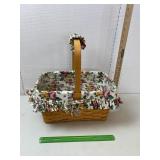 Longaberger Basket,1998, cloth,plastic Liners,