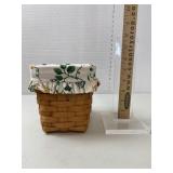 Longaberger Basket, 1991, plastic & cloth Liners