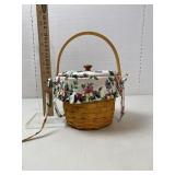 Longaberger Basket, 1998, plastic & cloth Liners