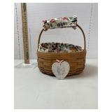 Longaberger Basket,1986, liners, handle Wrap,