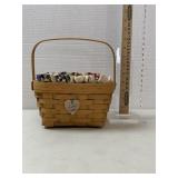 Longaberger Basket, 2003, liners, pivot Handle