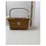 Longaberger Basket, 1984, liner, cover, Stand