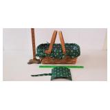 Longaberger Basket, 1986: Green Cloth Liner,