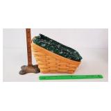 Longaberger Basket, 1999: Green Cloth Liner,
