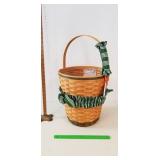 Longaberger Basket, 1991: Green Sash, Liners