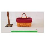 Longaberger Basket, 2002: Leather? Handle, Liners