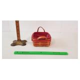 Longaberger Basket, 1991: Leather? Handles,