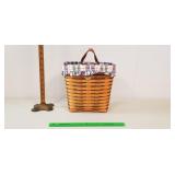 Longaberger Basket, 1996: Leather? Handle, Liners