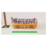 Longaberger Basket, 2001: Leather? Handles,