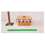 Longaberger Basket, 2002: Wooden Lid, Liners,