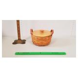 Signed Longaberger Basket, 2003: Wooden Lid,