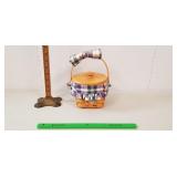 Longaberger Basket, 1991: Wooden Lid, Liners