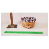 Longaberger Basket, 2003: Leather Handles, Liners