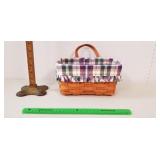 Longaberger Basket, 1991: Leather Handle, Liners