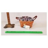 Longaberger Basket, 1990: Leather Handles, Liners