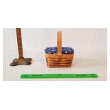 Longaberger Basket, 1993: Cloth Lid, Signed Lid,