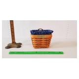 Longaberger Basket, 1995: Leather Handle, Liners