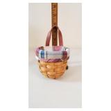 Longaberger Basket, 2003: Leather Handle, Cloth