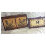 Rooster wooden stools