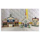 Porcelain houses with lights & storage