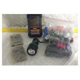 Drill bits, variety of screw and flash lights