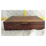Wooden silverware box with felt