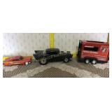 Toy cars with motor and Metal horse trailer
