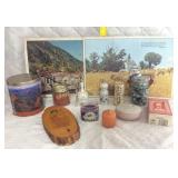 Scenic placemats candles and misc. household items