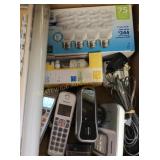 Bulbs, land line phone set, alarm clock