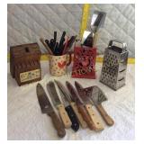 Knives , Metal grater, Knife block