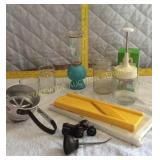 Glass items, slicers, sifter, etc.