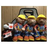 Stuffed Bob the builder, TSC cow, kids Utensils