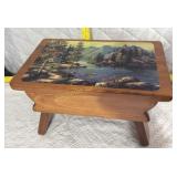 Scenery painted step stool