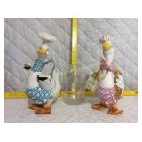 Ducks and barrel glass jar