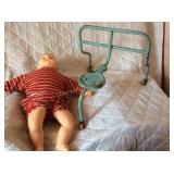 Life like baby and vintage scooter