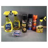 Wind Shield, Insect sprays, goo gone, batteries
