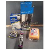 Shower head, tile grout sponge, tile kit
