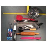 Metal skewers, Garlic Press, Steamer insert & more
