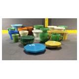 Miniature Colored Milk Glass Dishes