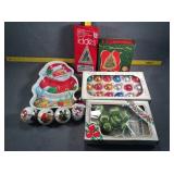 Christmas snow globes, trays, bulbs, tinsle & more