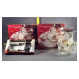 Poinsetta & Ribbon Dinnerware Set & Glass Picture
