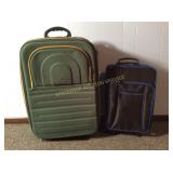 Green and Black Luggage w. wheels
