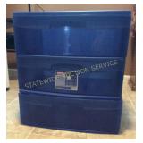 Blue Plastic 3 drawer cart