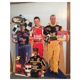 Assorted cardboard nascar advertisements