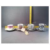 Mustache Cups w/ Saucers